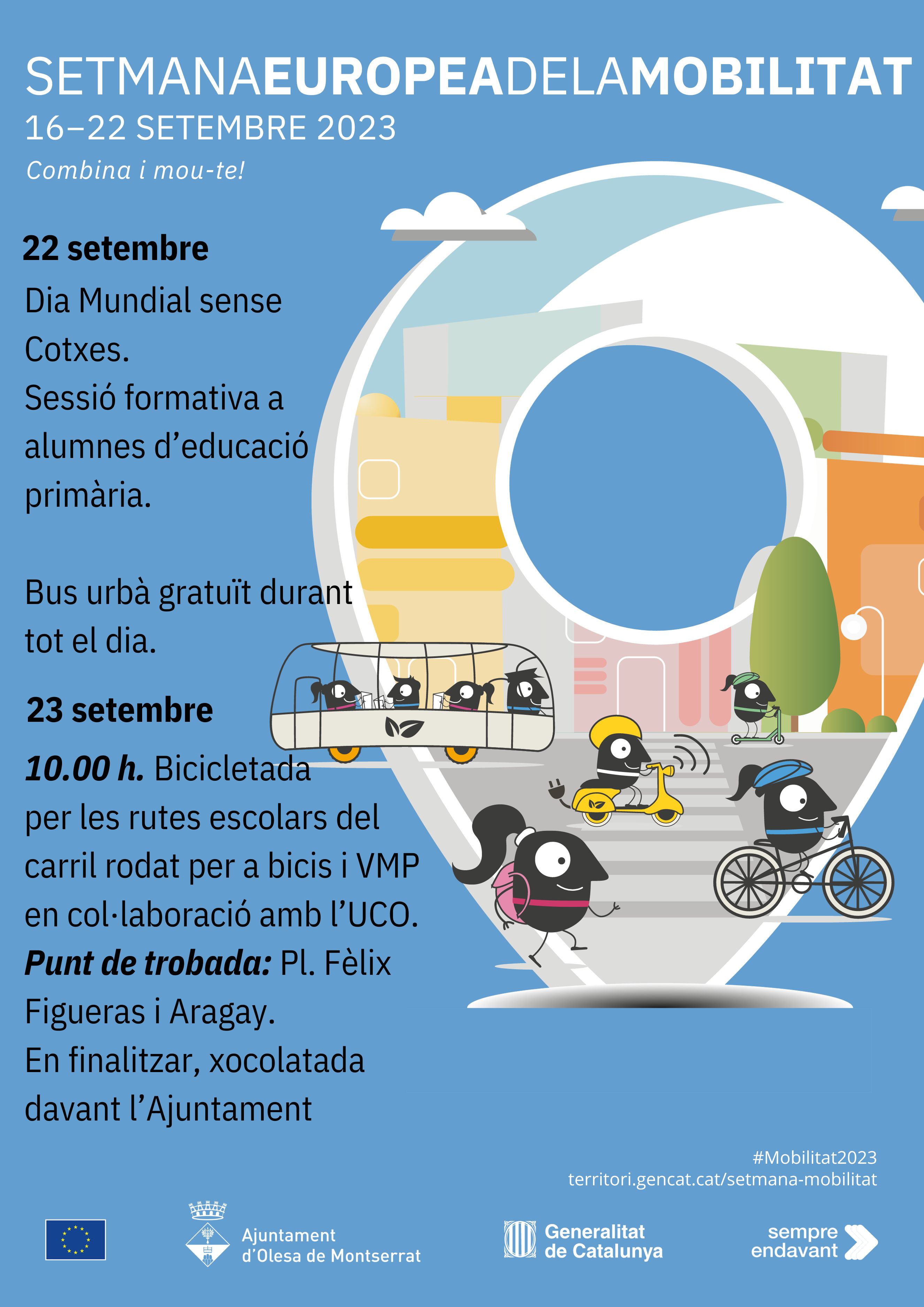 Cartell de la Setmana Europea de la Mobilitat Olesa 2023