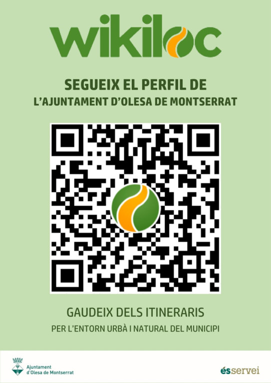 Cartell amb Codi QR sobre el wikiloc de l'Ajuntament d'Olesa