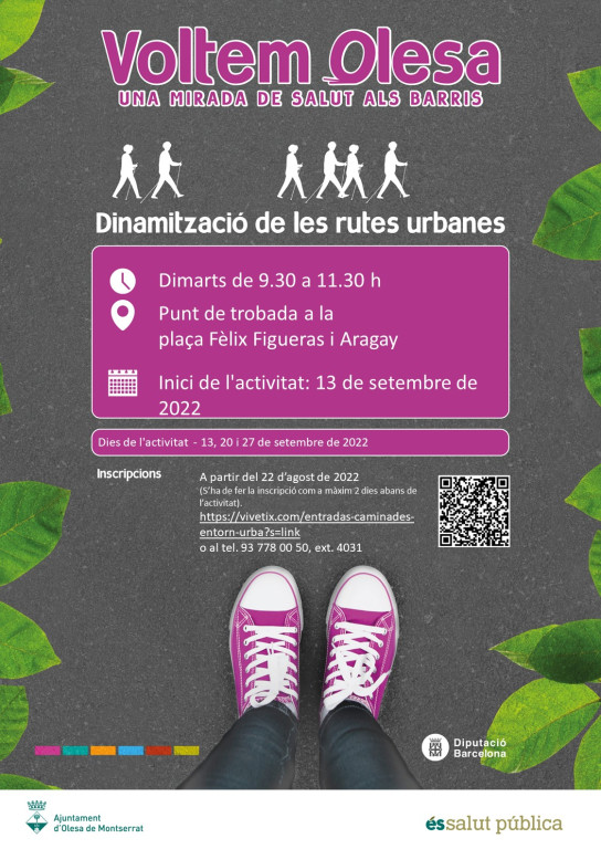 Cartell amb dies d'activitats de les rutes urbanes.