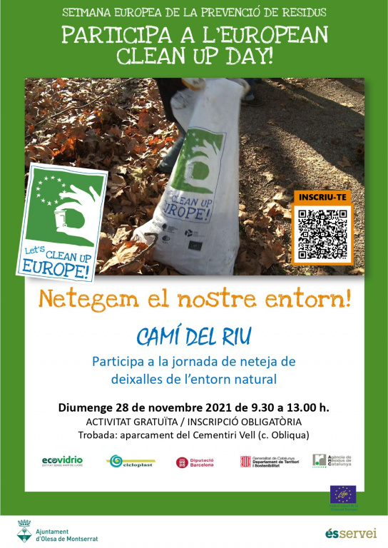 Cartell Clean Up Day Netegem el nostre entorn amb informació de l'activitat