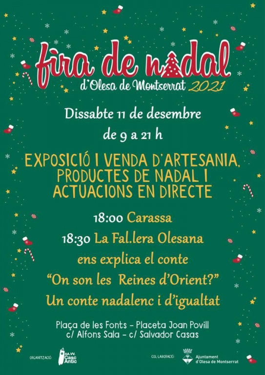 Cartell amb la informació de la fira de nadal