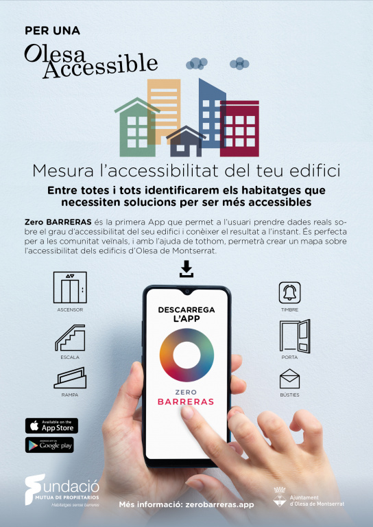 Cartell amb informació de l'APP " Zero Barreras"