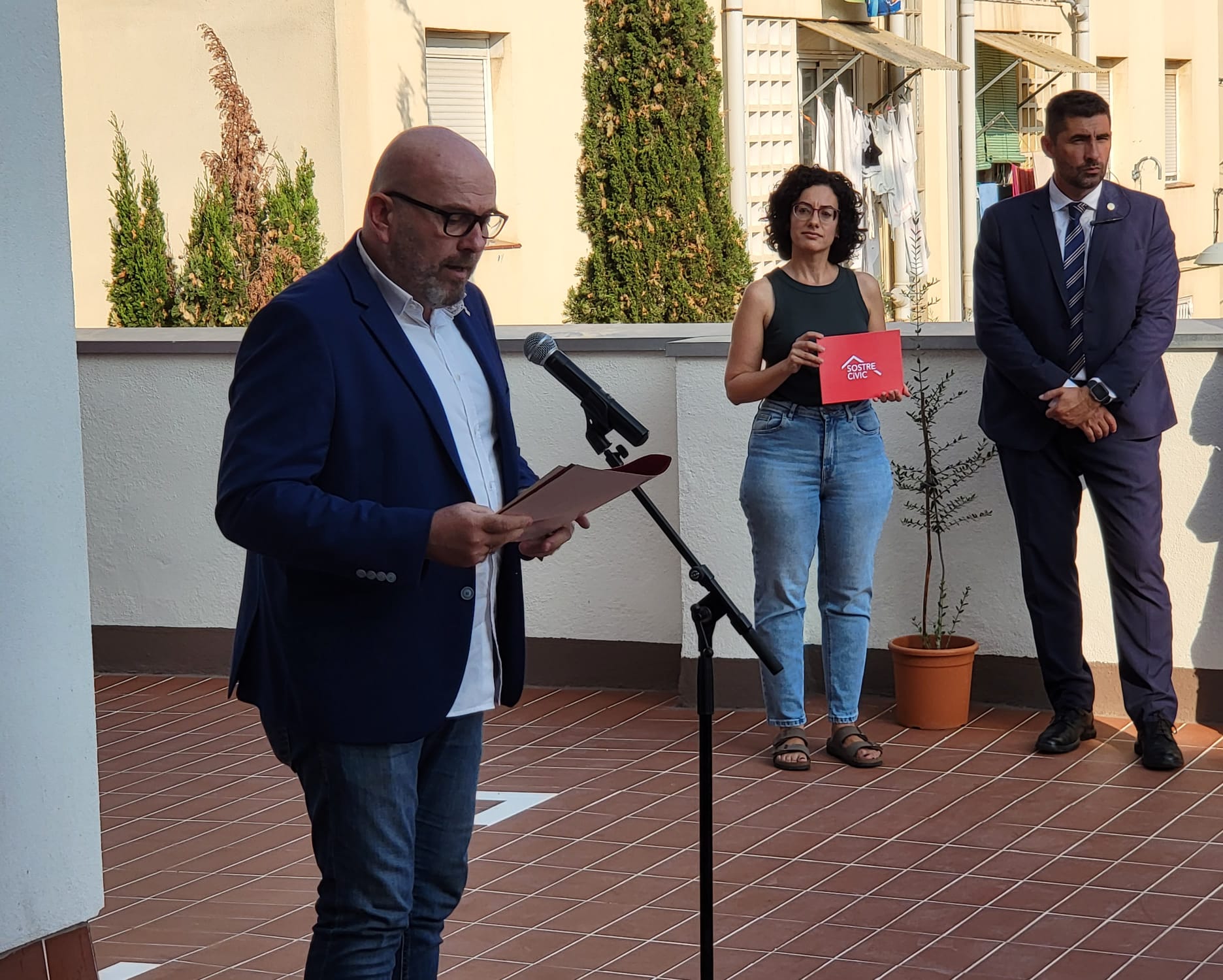 Inauguració de La Xicoira. Parlament de l'alcalde, Jordi Parent.