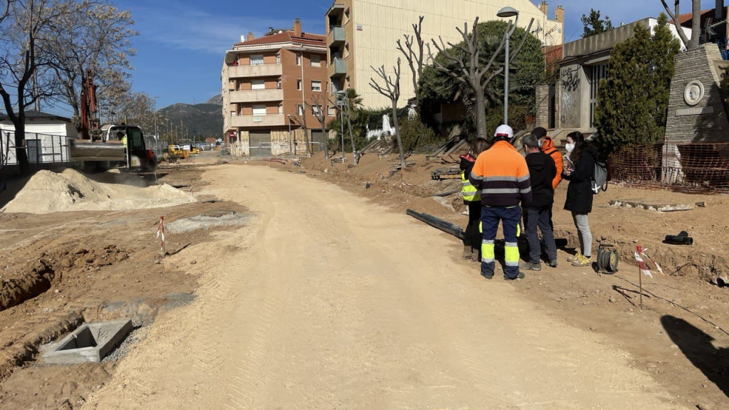 Vista de les obres de renovació del clavegueram