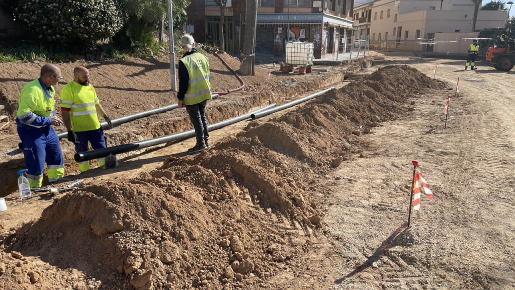 Obres de renovació del clavegueram de la Plaça del Doctor Fleming