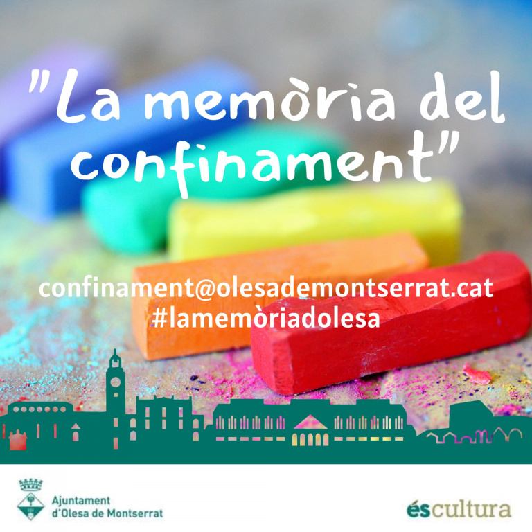 Cartell amb uns guixos de colors i una llegenda de "la Memòria del confinament" 