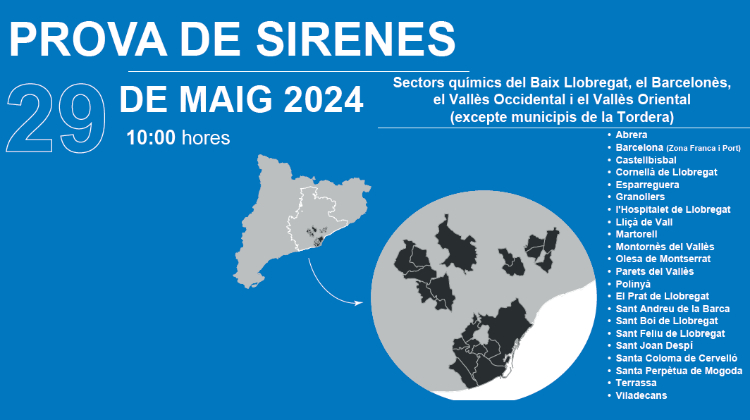 Cartell de la prova de sirenes pel 29 de maig de 2024