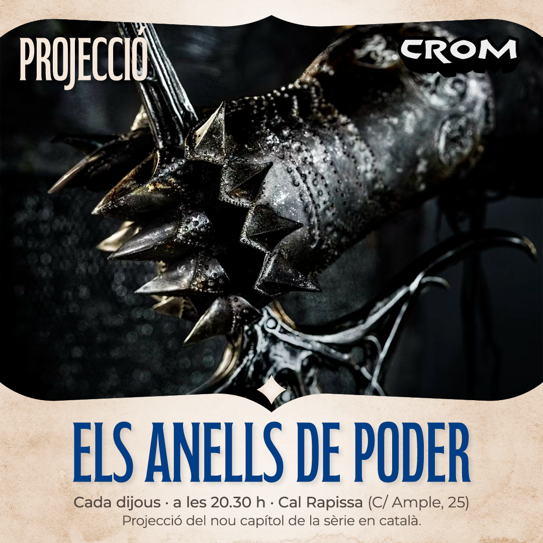 Cartell de les projeccions dels capítols de la segona temporada de Els Anells de Poder organitzat pel CROM al setembre 2024